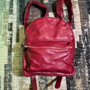 Forever 21 Quilted Burgundy Backpack